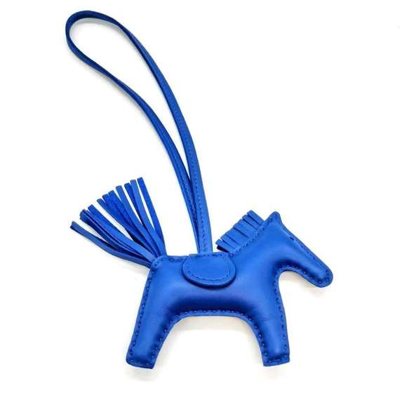 Hermes Rodeo PM Bag Charm Blue France Agnès Milo Leather Horse Motif Women's ...
